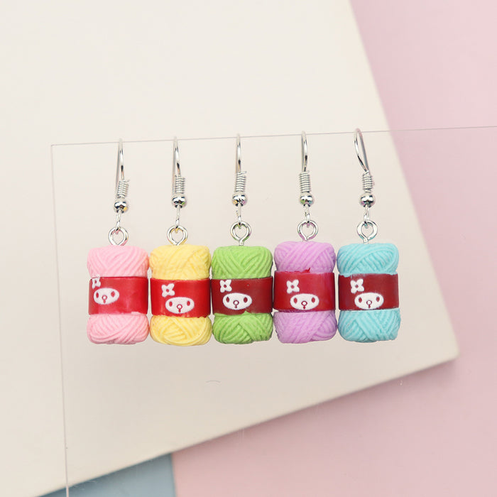 Wholesale earrings plastic cartoon yarn balls MOQ≥2 JDC-ES-niqing011