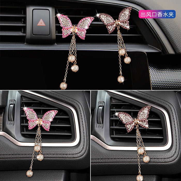 Wholesale Car Accessories Metal Diamond Exquisite Butterfly Export Perfume Clip MOQ≥2 JDC-CA-YueJ005