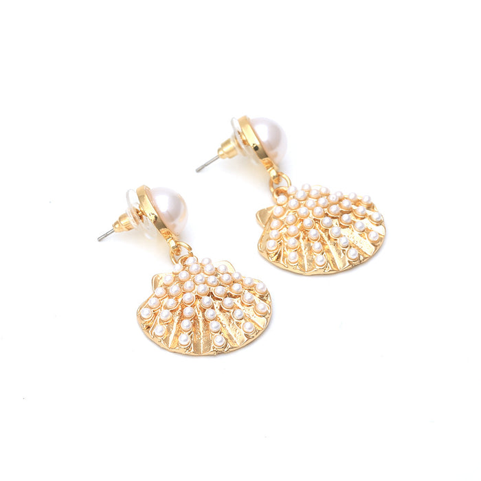 Jewelry WholesaleWholesale alloy shell inlaid pearl earrings JDC-ES-MY261 Earrings 曼茵 %variant_option1% %variant_option2% %variant_option3%  Factory Price JoyasDeChina Joyas De China