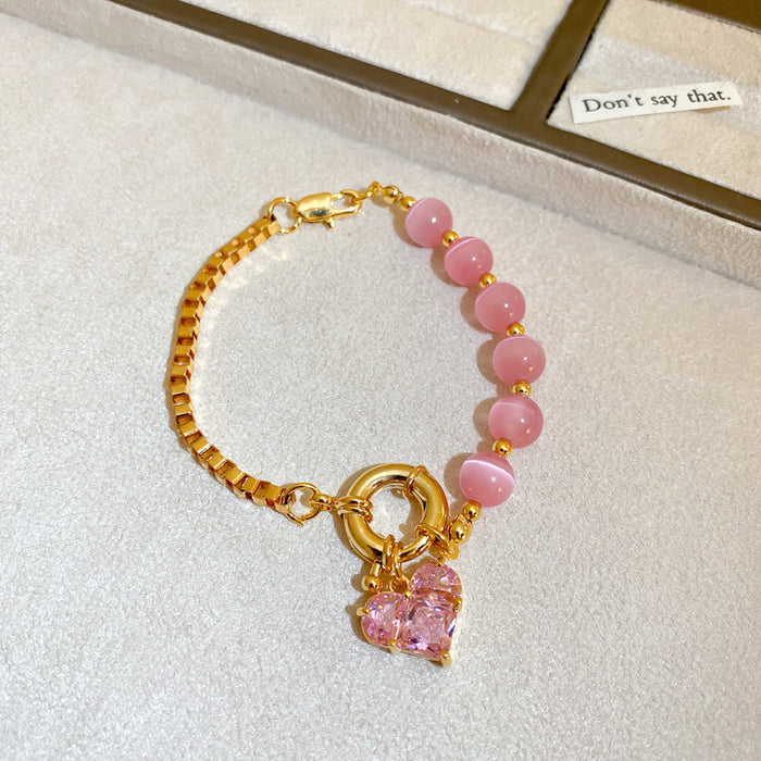 Wholesale Necklace Bracelet Earrings Metal Heart Premium Sense Pendant MOQ≥2 JDC-BT-WeiM002