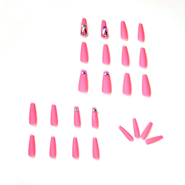 Wholesale nail patches fluorescent pink 24pcs/box JDC-NS-LFan035