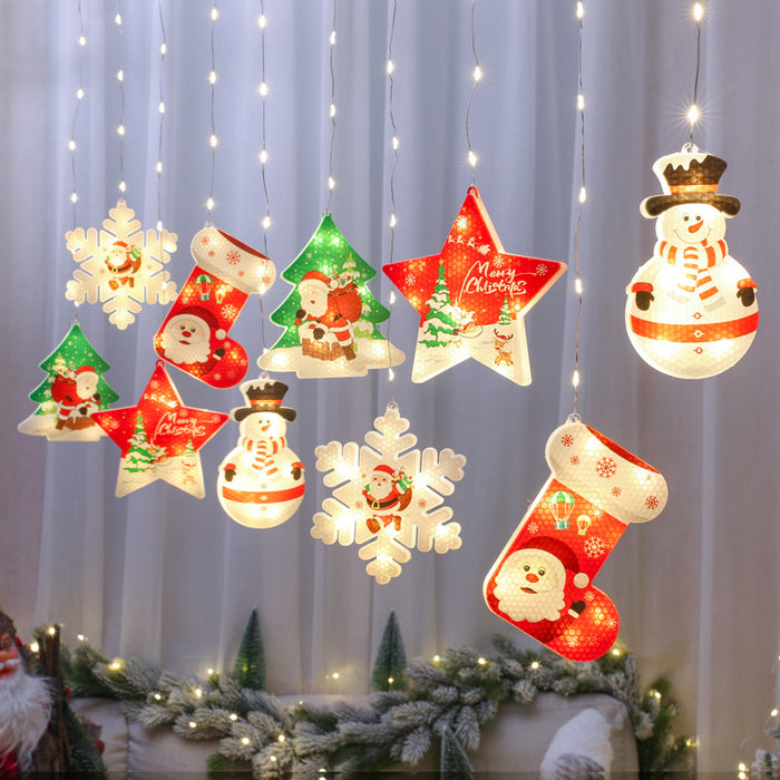 Wholesale Decorative Plastic LED Christmas Light String Ring Curtain Decoration JDC-DCN-XiYing001