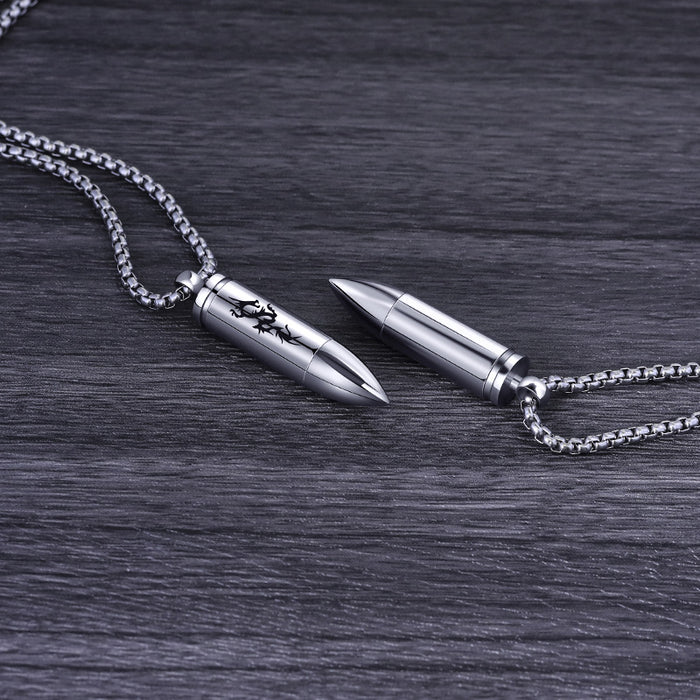 Titanium de titanio al por mayor regalo del día del padre collar de bala sólida JDC-Ne-shengshuo004