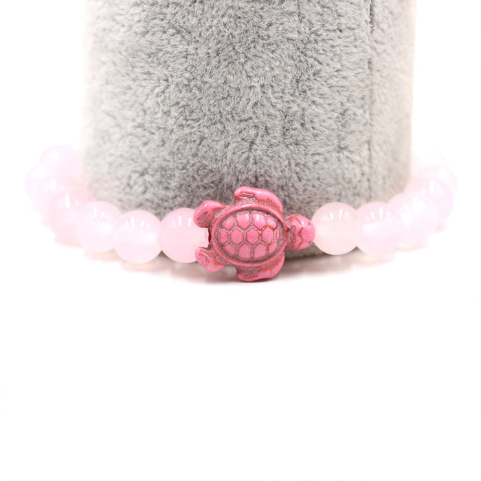 Jewelry WholesaleWholesale Natural Stone Pink Crystal Turtle Stretch Bracelet MOQ≥2 JDC-BT-Xinduo010 Bracelet 新朵 %variant_option1% %variant_option2% %variant_option3%  Factory Price JoyasDeChina Joyas De China