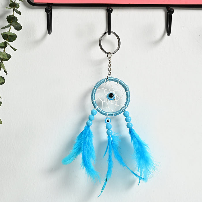 Wholesale Iron Ring Feather Beads Silk Thread Dreamcatcher Keychain MOQ≥2 JDC-KC-JunX002