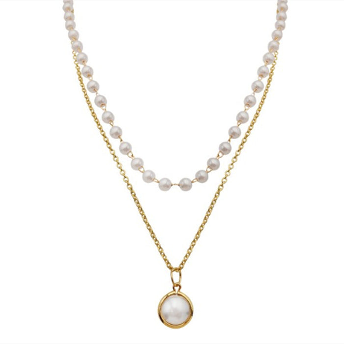 Wholesale Necklace Imitation Pearl Clavicle Chain MOQ≥2 JDC-NE-DengC005