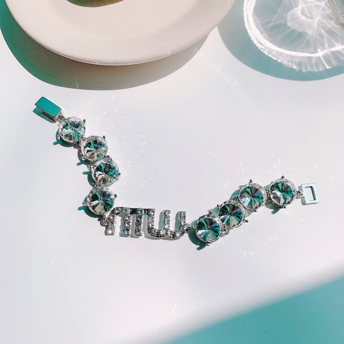 Wholesale Bracelet Metal Full Diamond Letter Lock Buckle JDC-BT-QianT001