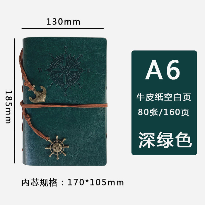 Wholesale Notebook PU Leather Kraft Paper Nautical Retro Loose-leaf MOQ≥2 JDC-NK-BoKe001