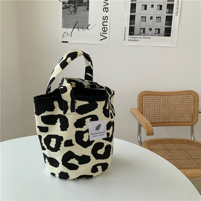Bolsa de hombro al por mayor lienzo leopardo bolso impresionante bolso de gran capacidad bolso de compras jdc-sd-sbb003