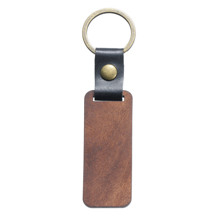 Wholesale Wooden DIY custom keychain Metal Leather Keyring JDC-KC-HeYu003