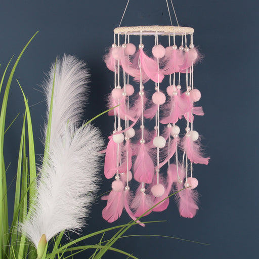 Jewelry WholesaleWholesale Indian Lace Fur Ball Wind Chimes Hand Knitted Dreamcatcher MOQ≥2 JDC-DC-FengH008 Dreamcatcher 丰泓 %variant_option1% %variant_option2% %variant_option3%  Factory Price JoyasDeChina Joyas De China