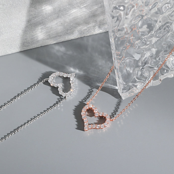 Wholesale Necklaces Copper Zircon Hearts JDC-NE-XTF004