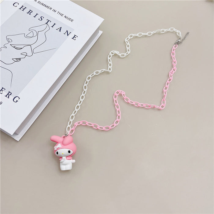 Wholesale Necklace Resin Cute Beige Pink Black Necklace (S) JDC-NE-Wenhua005