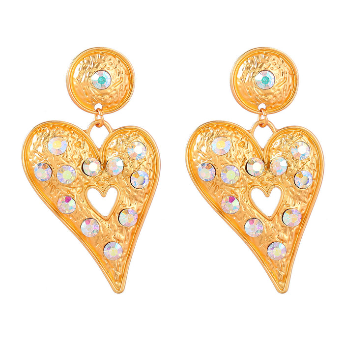Wholesale Earrings Alloy Diamond Retro Multilayer Round Heart Shape JDC-ES-JL1059