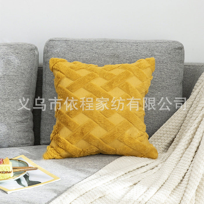 Concombra de almohada de piel de conejo de costura al por mayor JDC-PW-yichen016