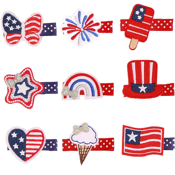 En gros 4 juillet Jour de l'indépendance pour enfants Clip Clip Party Decoration Flag moq ≥3 JDC-HC-MEIQ001