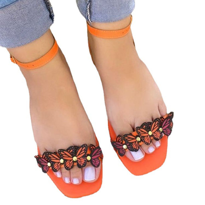 Wholesale Summer Pansy Open Toe Roman Shoes Slippers Two Wear Sandals JDC-SD-JYin001