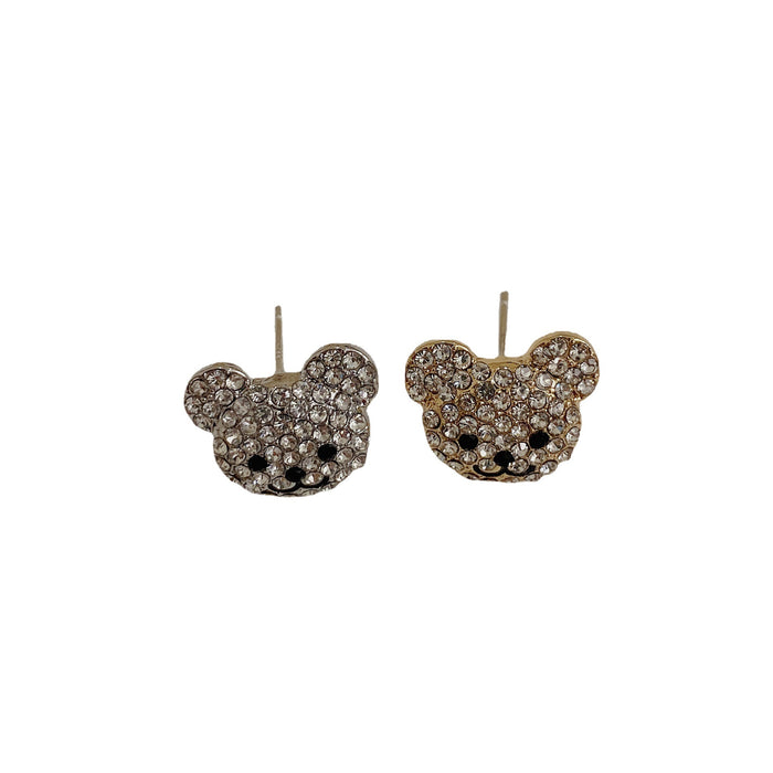 Wholesale Vintage Bear Earrings Exaggerated Metal Diamonds JDC-ES-Lfm001