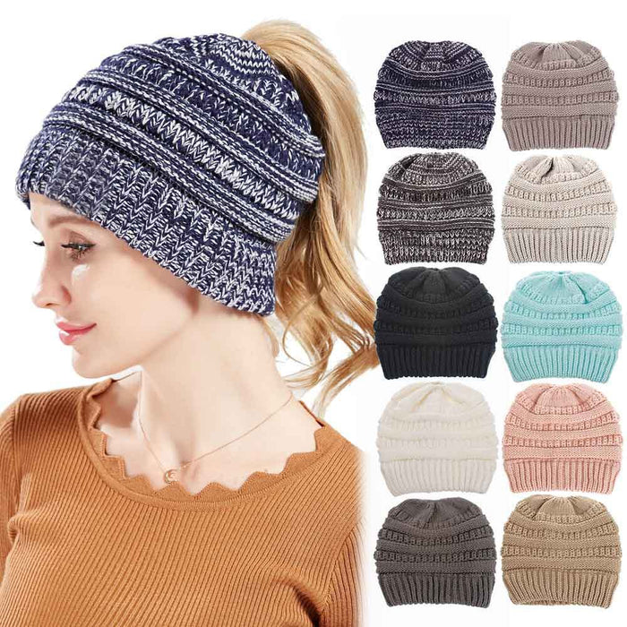 Wholesale Hat Acrylic Solid Color Wool Multifunctional Knitted Hat MOQ≥2 JDC-FH-SNan002