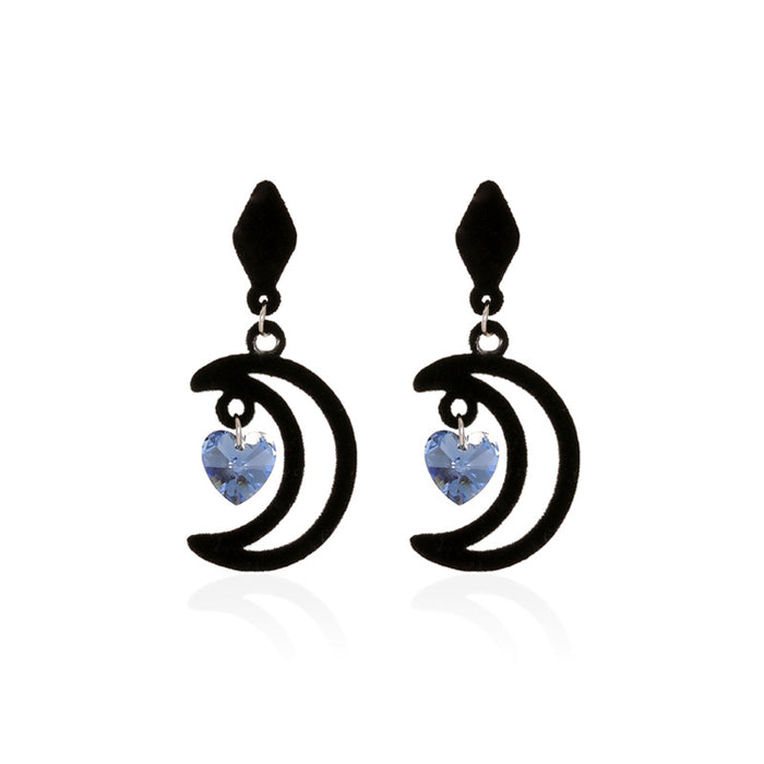 Wholesale Earrings Flannel Moon Crystal Cutout JDC-ES-A551