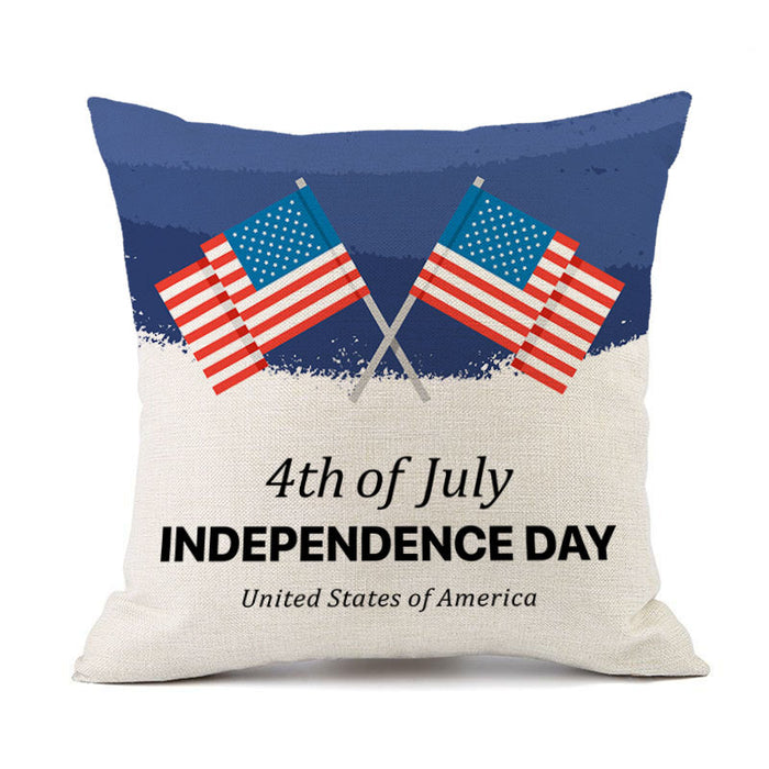 Wholesale 4th of July Independence Day Linen Pillowcase MOQ≥2 JDC-PW-OuH007