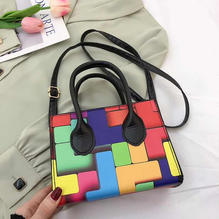 Wholesale Shoulder Bag Synthetic Leather Contrast Color Small Square Bag JDC-SD-Shens019