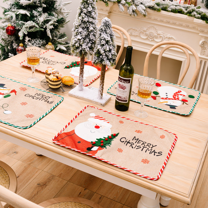 Wholesale Decorative Christmas Embroidery Placemats Dining Table Dress Up Insulation Pads MOQ≥2 JDC-DCN-HB004