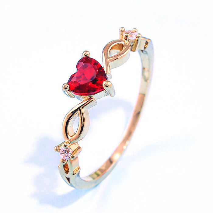 Wholesale Copper Heart Shape Zircon Diamond Ring JDC-RS-CS001