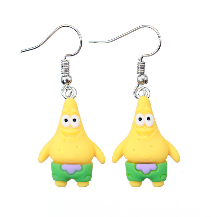 wholesale earrings plastic cartoon MOQ≥2 JDC-ES-niqing007