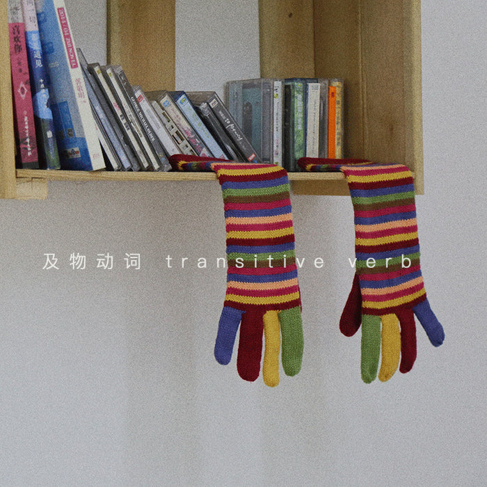 Wholesale Gloves Knitted Rainbow Split Finger JDC-GS-YuNuo007
