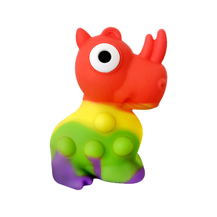 Jewelry WholesaleWholesale 3D Stereoscopic Rhino Children Silicone Rainbow Pinch Toy JDC-FT-Jiuf002 fidgets toy 久孚 %variant_option1% %variant_option2% %variant_option3%  Factory Price JoyasDeChina Joyas De China