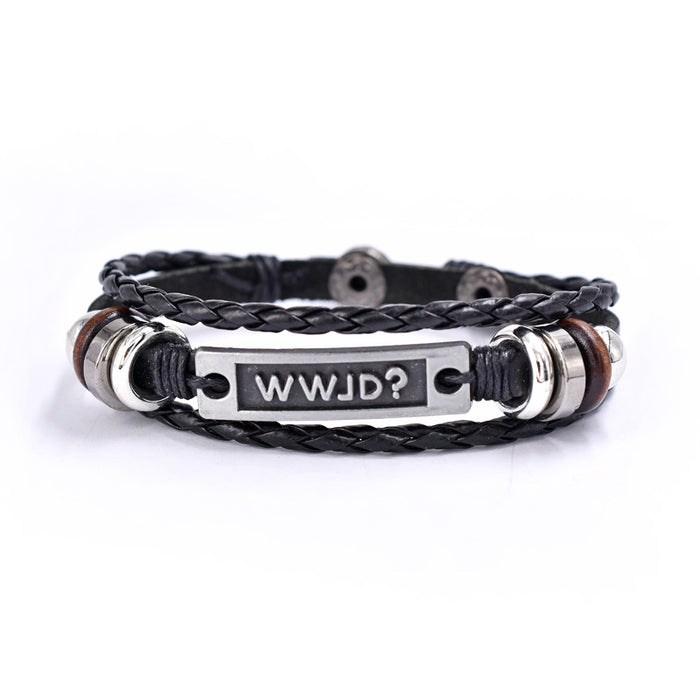 Wholesale English Alphabet Ribbon Jacquard Bracelet WWJD bracelet JDC-BT-TianG004