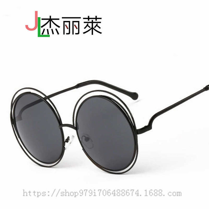 Wholesale wild fox large frame sunglasses round frame real film flat mirror JDC-SG-JunL001