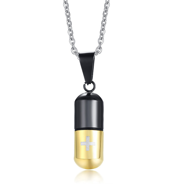 Wholesale Necklace Stainless Steel Pills Perfume Bottle MOQ≥2 JDC-NE-QuanX001