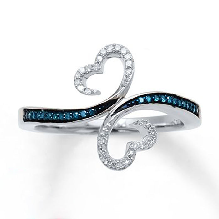 Wholesale Heart to Heart Diamond Zinc Alloy Ring JDC-RS-ChenR047