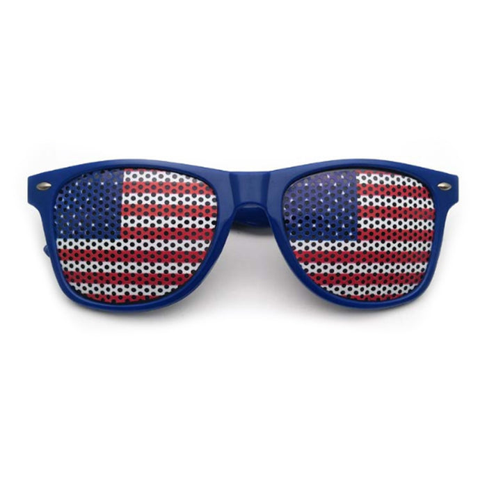 Al por mayor 4 de julio Día de la Independencia de la bandera American Pegatina Pinhole Ponhole Gafas de sol con uñas JDC-SG-ZHUOW002