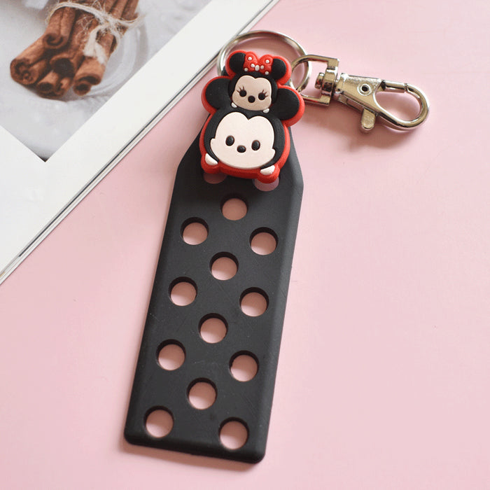 Wholesale Keychain Croc Charms PVC Soft Glue Doll Pendant Cartoon DIY Ornament 10pcs JDC-KC-RYY002