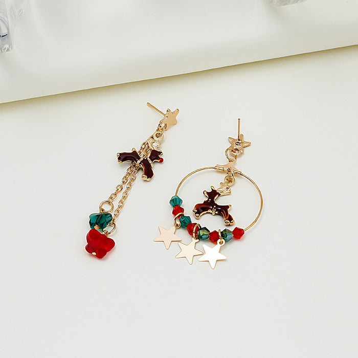 Wholesale Earrings Alloy Christmas Elk Star Pendant JDC-ES-MDD095