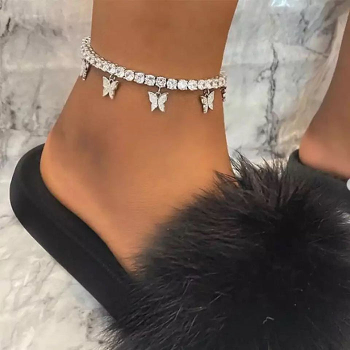 Wholesale Crystal Butterfly Rhinestone Anklet JDC-AS-JiaZ002