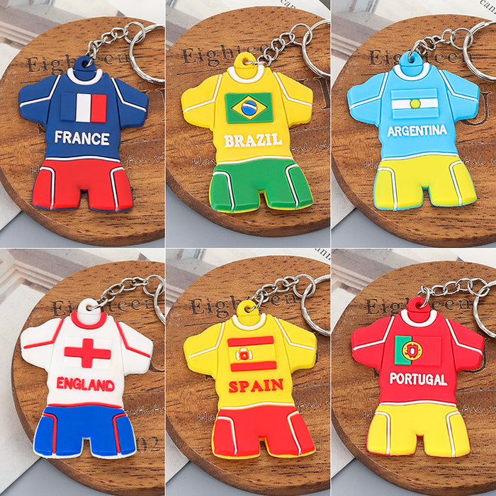 Wholesale Keychain Silicone World Cup National Team Jersey Pendant JDC-KC-RuiQi003