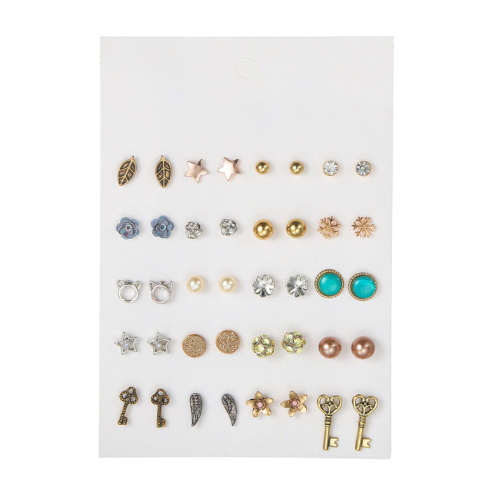 Jewelry WholesaleWholesale 20 pairs of alloy earrings set JDC-ES-ZhuJ002 Earrings 诛积 %variant_option1% %variant_option2% %variant_option3%  Factory Price JoyasDeChina Joyas De China