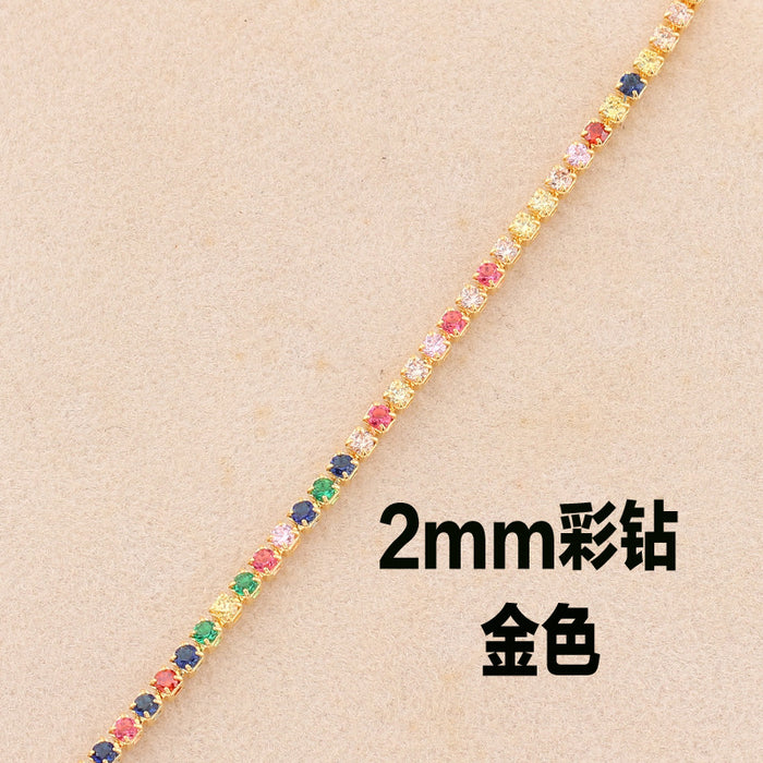 Wholesale Colored Zircon Copper Gold Plated Necklace MOQ≥2 JDC-NE-RuiB001