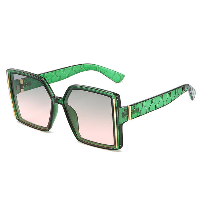 Wholesale Sunglasses PC Gradient Big Square Metal JDC-SG-KaiX030