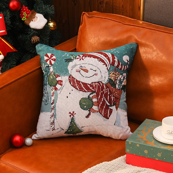 Wholesale Christmas Cartoon Snowman Elk Pillowcase JDC-PW-Jucong001