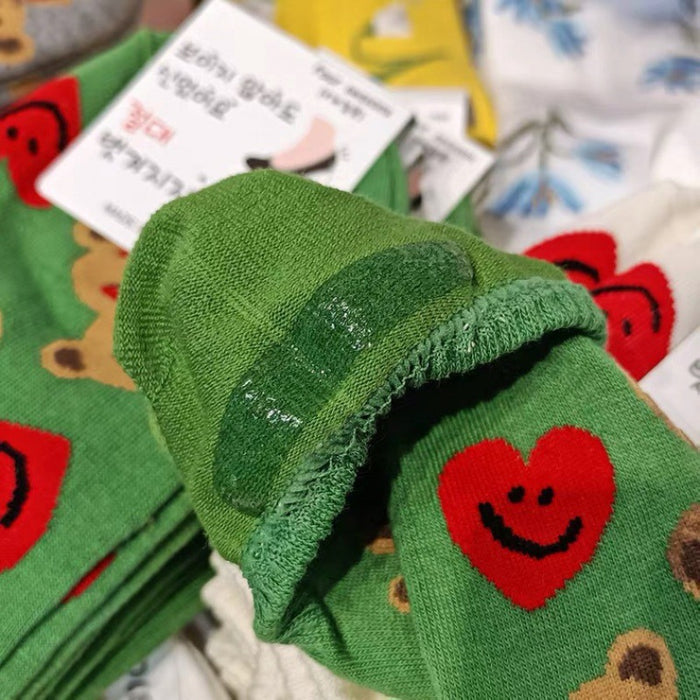 Wholesale socks cute cartoon bear love summer thin section JDC-SK-HuiLi010