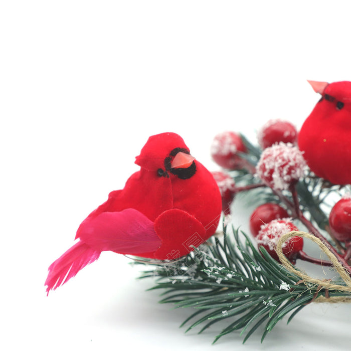 Wholesale Decorative Foam Mini Simulation Cardinal Bird Christmas Tree Ornament MOQ≥12 JDC-DCN-ShengC001