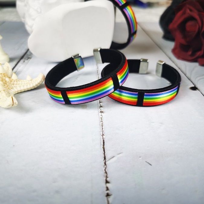 Wholesale LGBT same -sex gay six -color line weaving rainbow bracelet JDC-BT-GuangG002