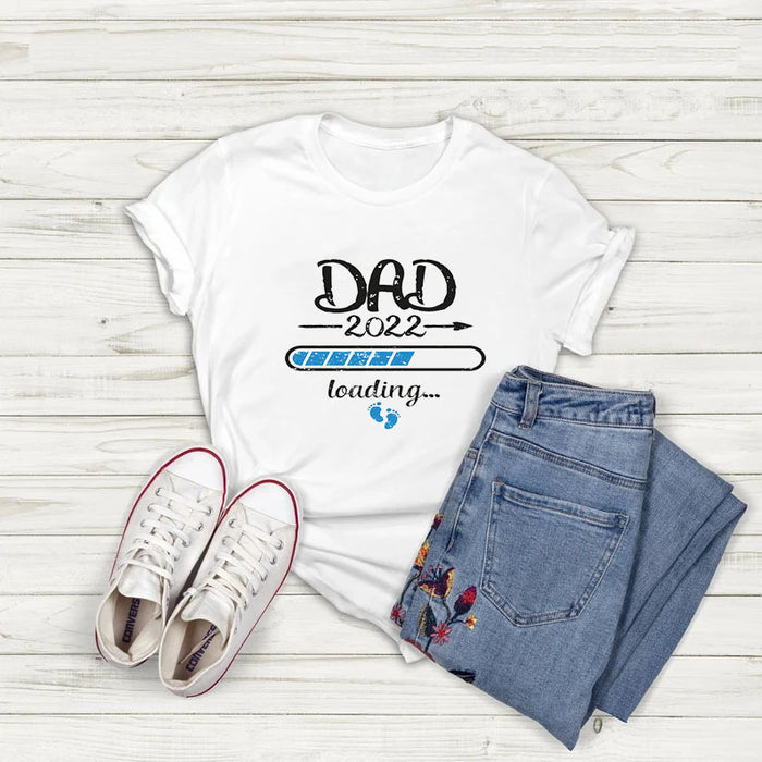 Día del padre al por mayor Papá impreso camisetas de algodón redondo para hombres y mujeres JDC-TS-Weiz001