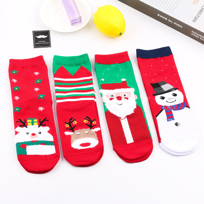 Wholesale Socks Polyester Christmas Santa Claus Elk MOQ≥3 JDC-SK-XQ020
