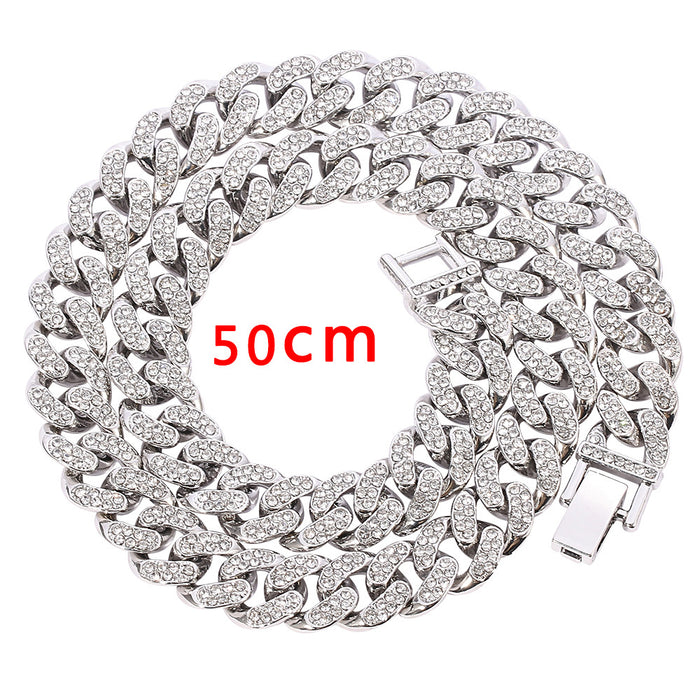 Wholesale Multicolor Double Row Diamond Cuban Chain Bracelet Jewelry MOQ≥2 JDC-BT-ShaoH001